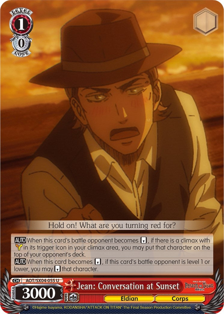 Image for Jean: Conversation at Sunset (Attack On Titan: Final Season) (AOT/SX04-055 U) - Weiss Schwarz