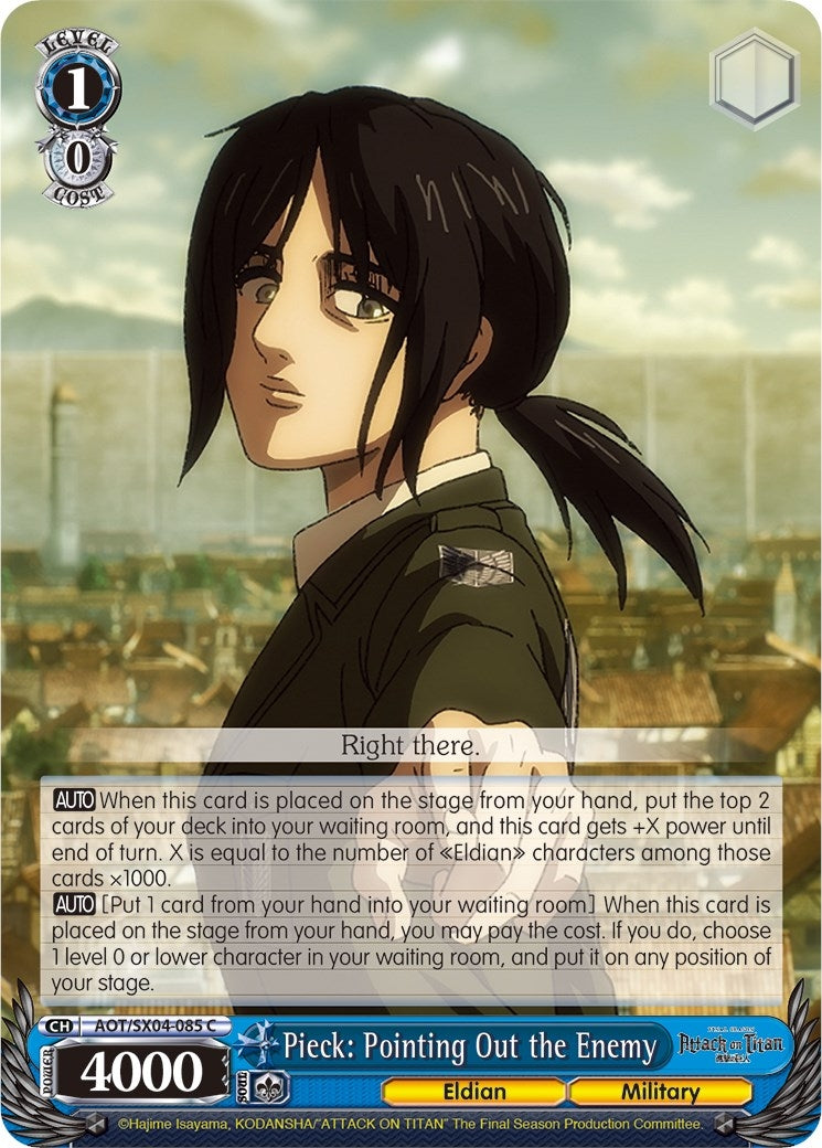 Image for Pieck: Pointing Out the Enemy (Attack On Titan: Final Season) (AOT/SX04-085 C) - Weiss Schwarz