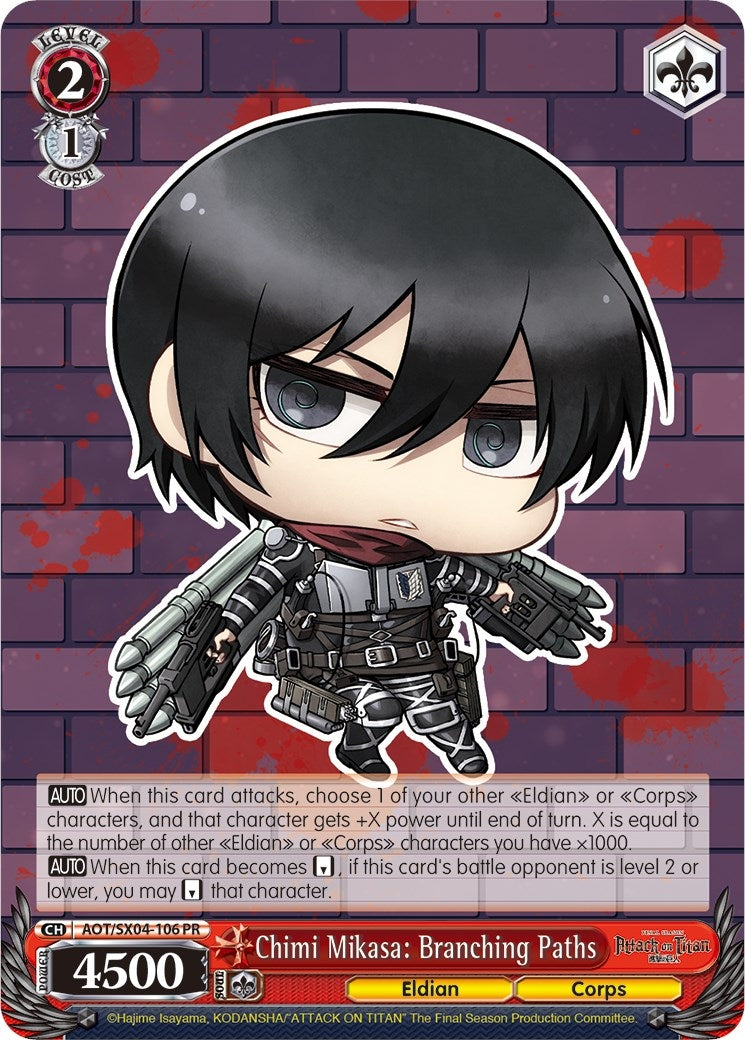 Image for Chimi Mikasa: Branching Paths (Attack On Titan: Final Season) (AOT/SX04-106 PR) - Weiss Schwarz