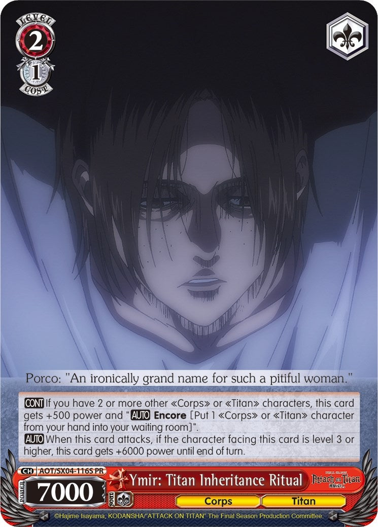 Image for Ymir: Titan Inheritance Ritual (Foil) (Attack On Titan: Final Season) (AOT/SX04-116S PR) - Weiss Schwarz