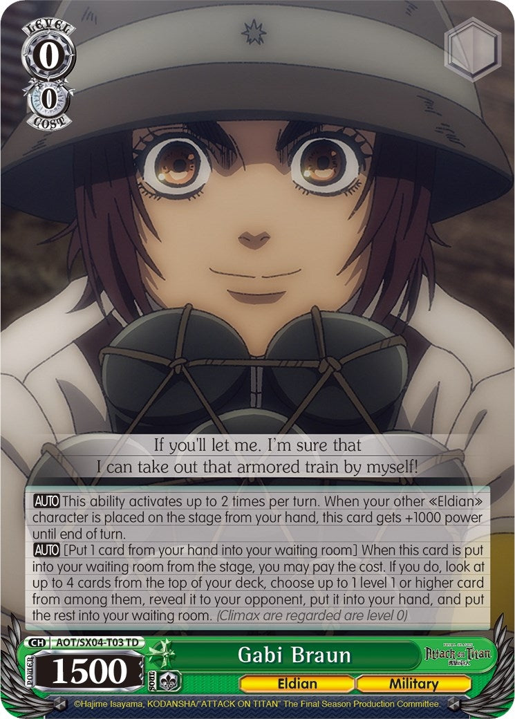 Image for Gabi Braun (Attack On Titan: Final Season) (AOT/SX04-T03 TD) - Weiss Schwarz