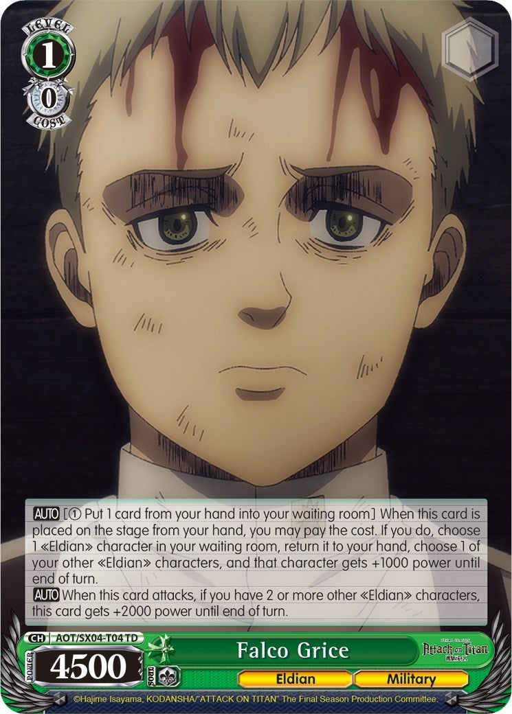 Image for Falco Grice (Attack On Titan: Final Season) (AOT/SX04-T04 TD) - Weiss Schwarz