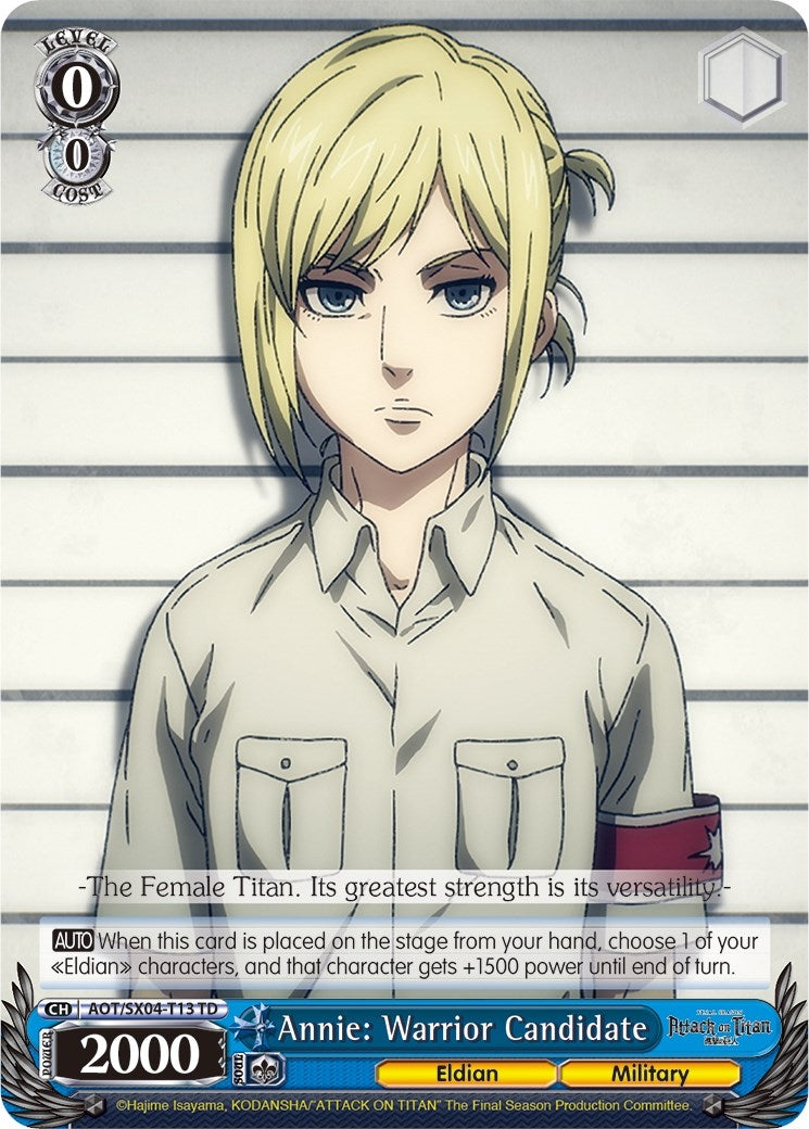 Image for Annie: Warrior Candidate (Attack On Titan: Final Season) (AOT/SX04-T13 TD) - Weiss Schwarz