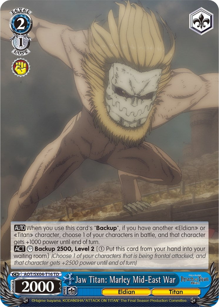 Image for Jaw Titan: Marley Mid-East War (Attack On Titan: Final Season) (AOT/SX04-T16 TD) - Weiss Schwarz