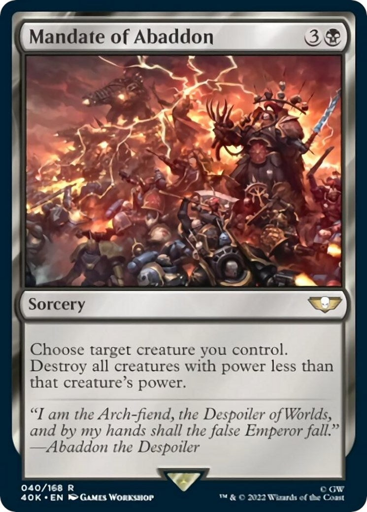 Image for Mandate of Abaddon (Universes Beyond: Warhammer 40,000) (40) - Magic: The Gathering