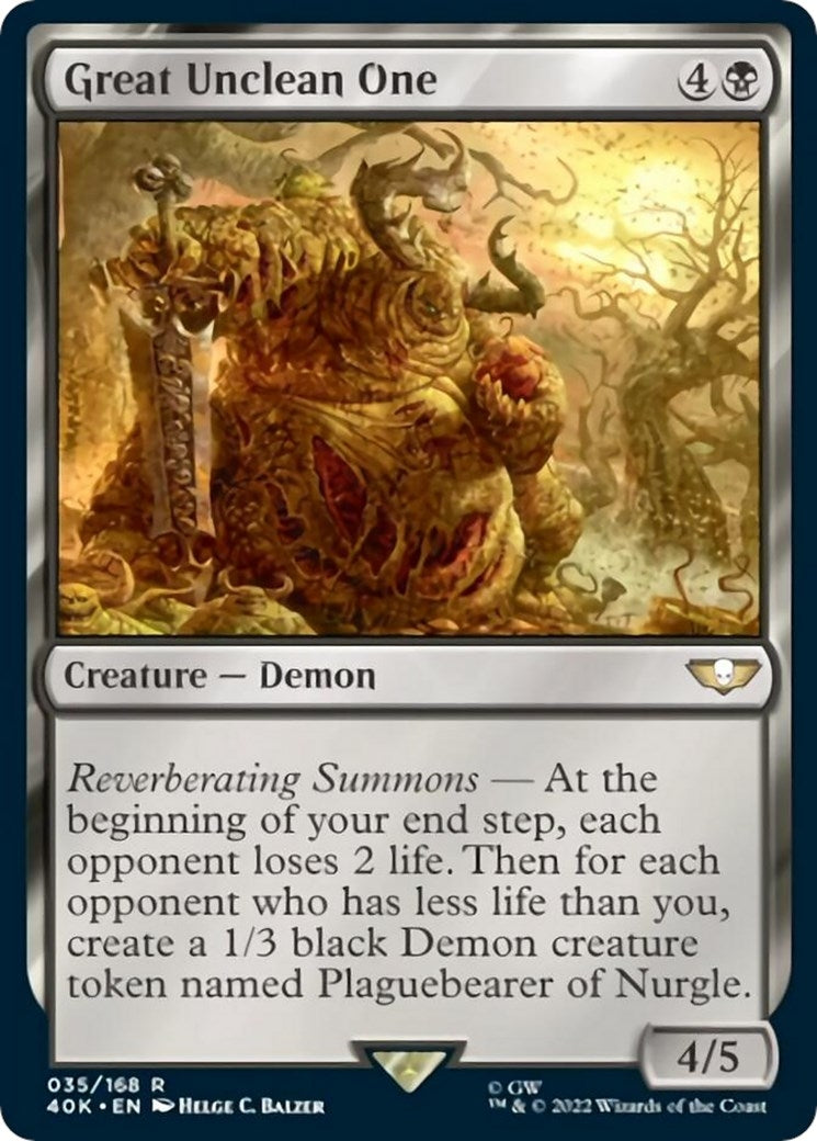 Image for Great Unclean One (Surge Foil) (Universes Beyond: Warhammer 40,000) (35) - Magic: The Gathering