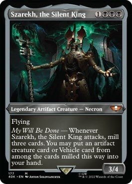 Image for Szarekh, the Silent King (Display Commander) (Surge Foil) - Thick Stock (Universes Beyond: Warhammer 40,000) (177) - Magic: The Gathering