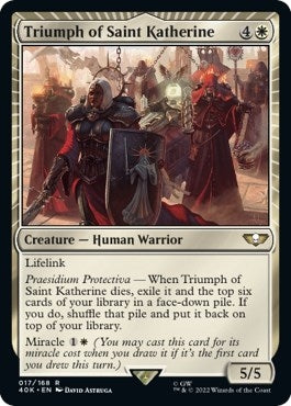 Image for Triumph of Saint Katherine (Surge Foil) (Universes Beyond: Warhammer 40,000) (17) - Magic: The Gathering