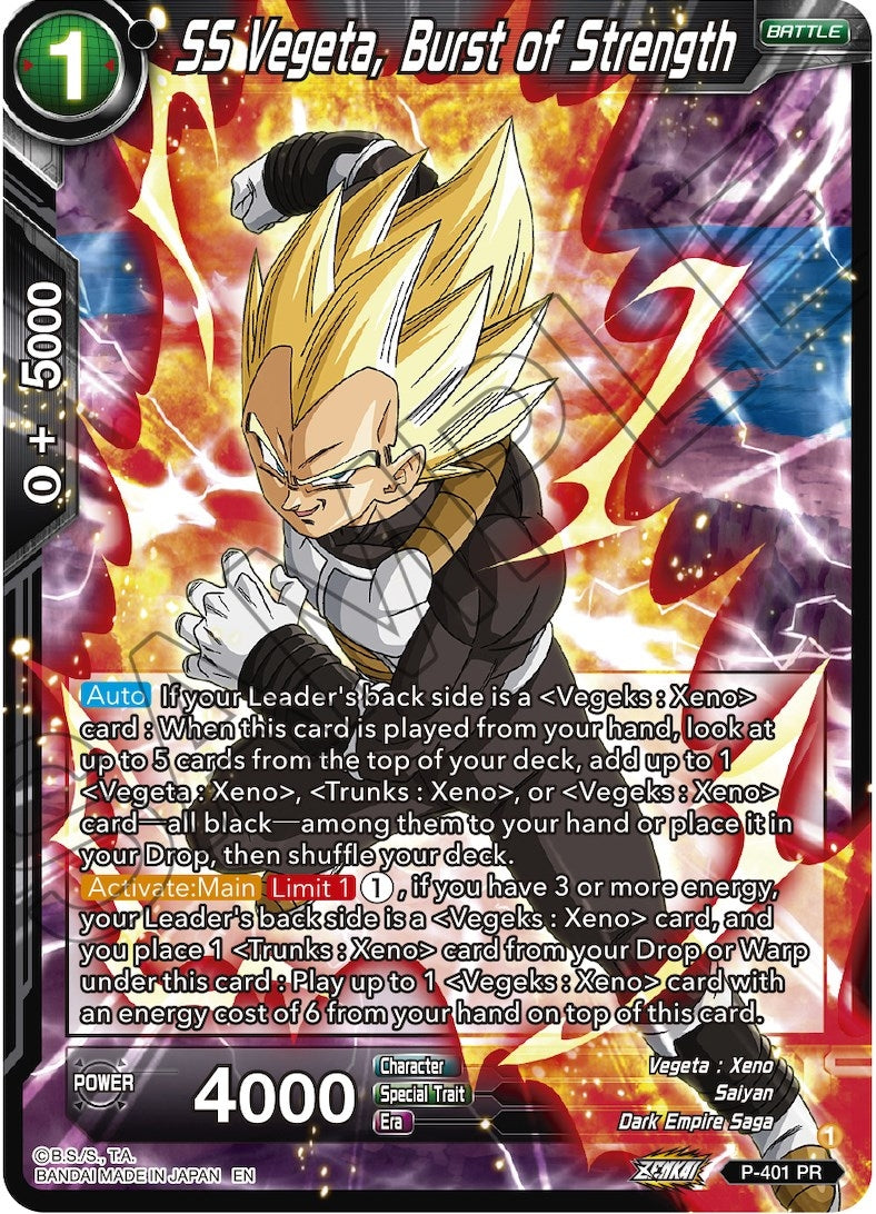 Image for SS Vegeta, Burst of Strength (Promotion Cards) (P-401) - Dragon Ball Super: Masters