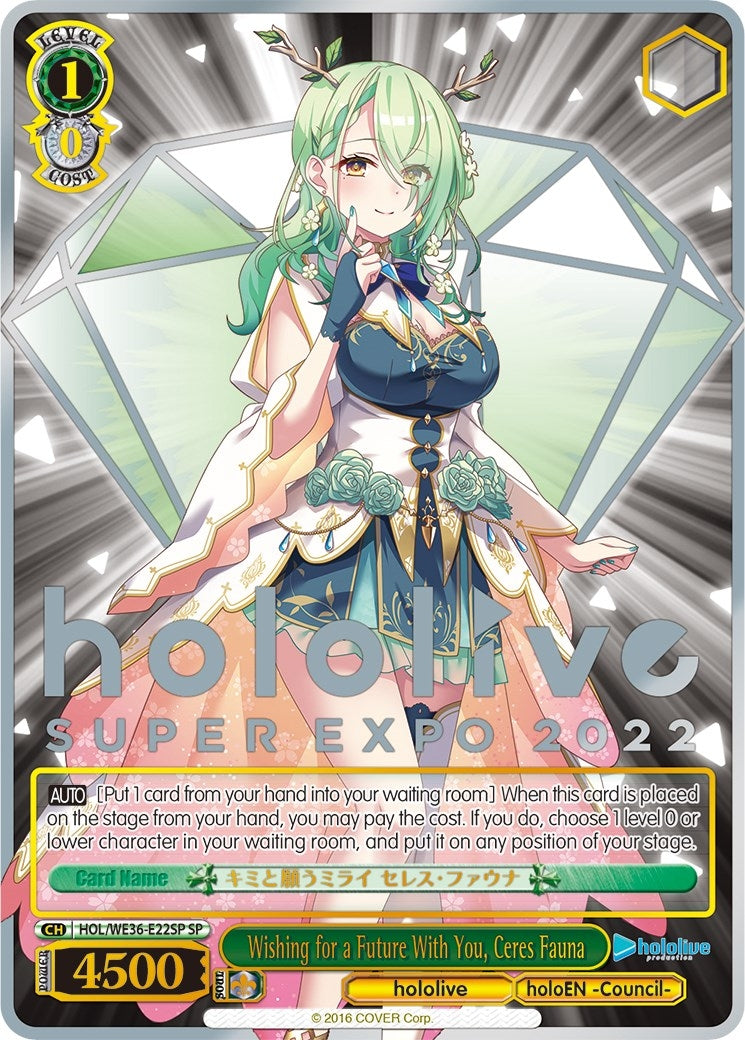 Image for Wishing for a Future With You, Ceres Fauna (SP) (hololive production Premium Booster) (HOL/WE36-E22SP SP) - Weiss Schwarz