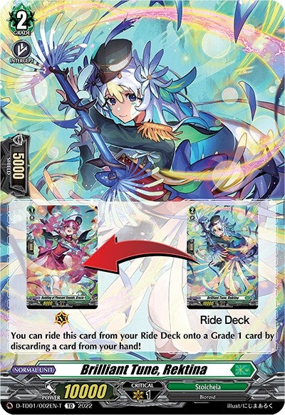 Image for Brilliant Tune, Rektina (Tutorial Card) (D-TD01: Urara Haneyama -Bandmaster of Blossoming Bonds-) (D-TD01/002EN-T) - Cardfight Vanguard