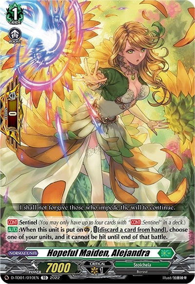 Image for Hopeful Maiden, Alejandra (D-TD01: Urara Haneyama -Bandmaster of Blossoming Bonds-) (D-TD01/010EN) - Cardfight Vanguard