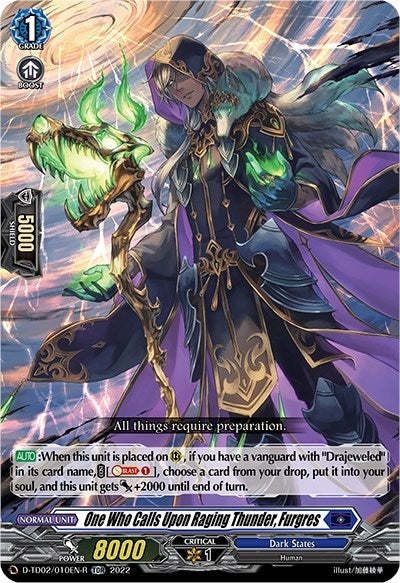 Image for One Who Calls Upon Raging Thunder, Furgres (Foil) (D-TD02: Michiru Hazama -Demonic Jewel Dragon of the Four Flames-) (D-TD02/010EN-R) - Cardfight Vanguard