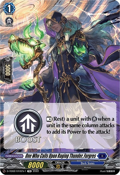 Image for One Who Calls Upon Raging Thunder, Furgres (Tutorial Card) (D-TD02: Michiru Hazama -Demonic Jewel Dragon of the Four Flames-) (D-TD02/010EN-T) - Cardfight Vanguard