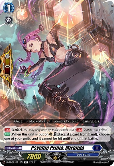 Image for Psychic Prima, Miranda (D-TD02: Michiru Hazama -Demonic Jewel Dragon of the Four Flames-) (D-TD02/011EN) - Cardfight Vanguard