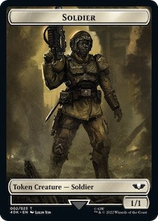 Image for Soldier (002) // Zephyrim Double-Sided Token (Universes Beyond: Warhammer 40,000) (2 // 7) - Magic: The Gathering