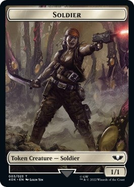 Image for Soldier (003) // Sicarian Infiltrator Double-Sided Token (Surge Foil) (Universes Beyond: Warhammer 40,000) (3 // 8) - Magic: The Gathering