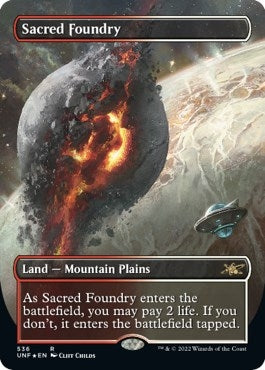 Image for Sacred Foundry (Borderless) (Galaxy Foil) (Unfinity) (536) - Magic: The Gathering
