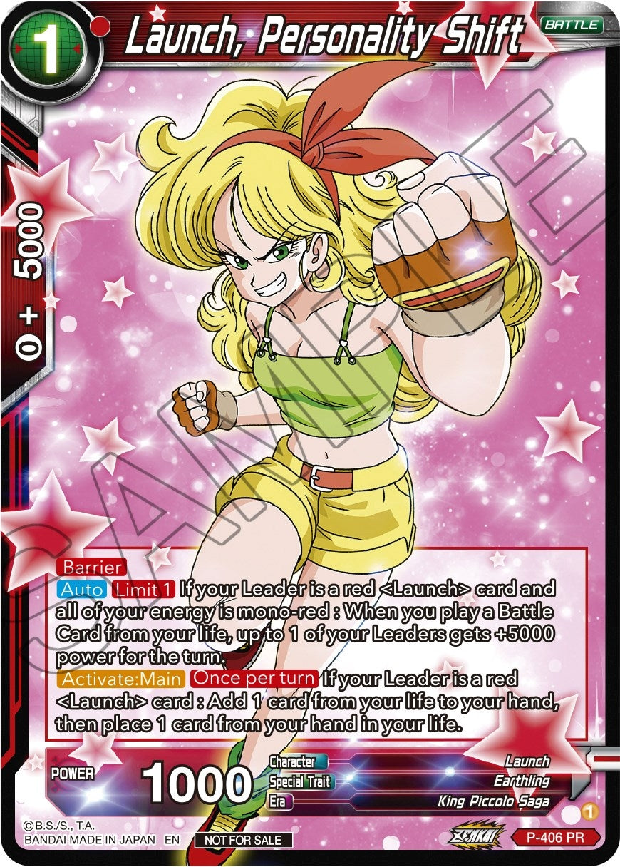 Image for Launch, Personality Shift (Zenkai Series Tournament Pack Vol.1) (Tournament Promotion Cards) (P-406) - Dragon Ball Super: Masters