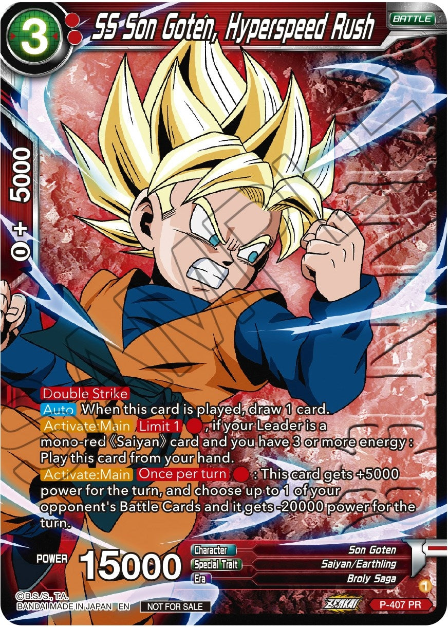 Image for SS Son Goten, Hyperspeed Rush (Zenkai Series Tournament Pack Vol.1 Winner) (Tournament Promotion Cards) (P-407) - Dragon Ball Super: Masters
