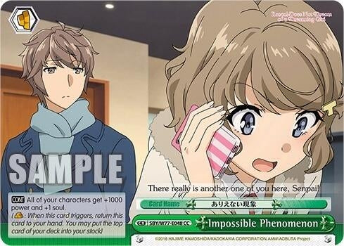 Image for Impossible Phenomenon (Rascal Does Not Dream of a Dreaming Girl) (SBY/W77-E048 CC) - Weiss Schwarz