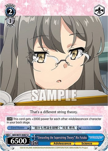 Image for "Unraveling the Superstring Theory" Rio Futaba (Rascal Does Not Dream of a Dreaming Girl) (SBY/W77-E087 U) - Weiss Schwarz