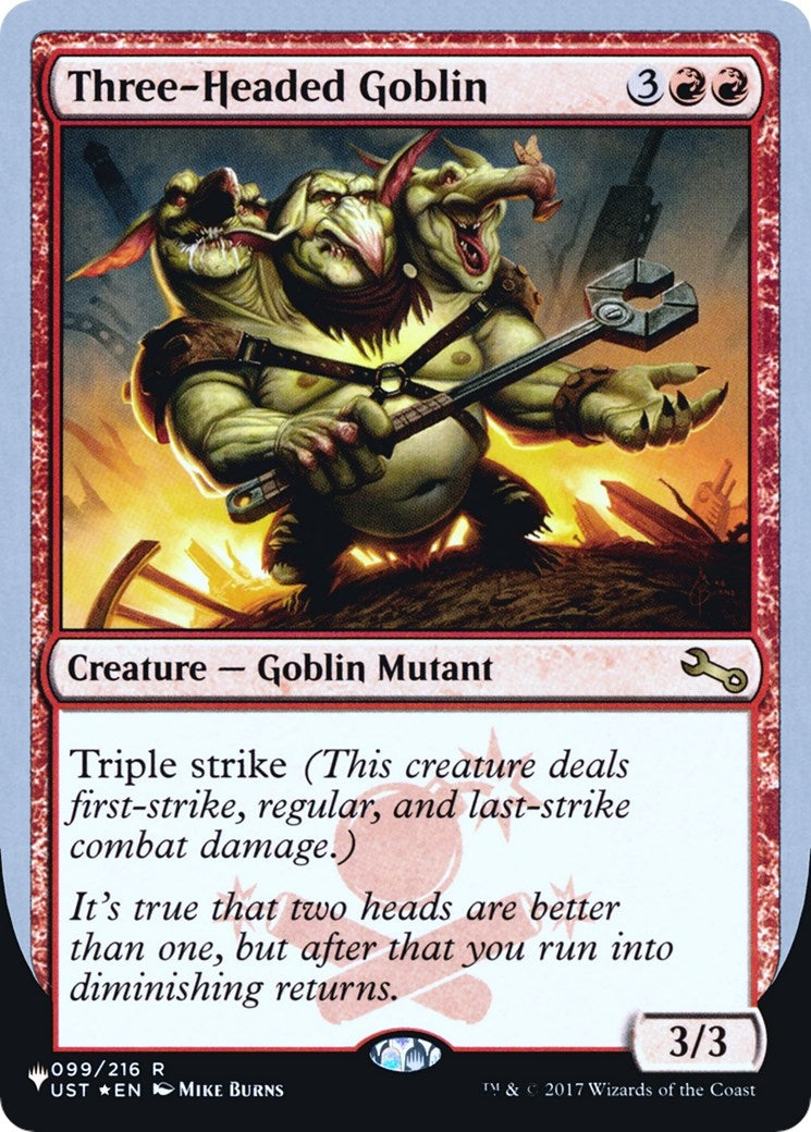 Image for Three-Headed Goblin (The List Reprints) (099/216) - Magic: The Gathering