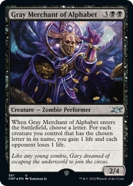 Image for Gray Merchant of Alphabet (Galaxy Foil) (Unfinity) (361) - Magic: The Gathering