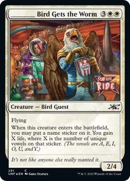 Image for _____ Bird Gets the Worm (Galaxy Foil) (Unfinity) (291) - Magic: The Gathering