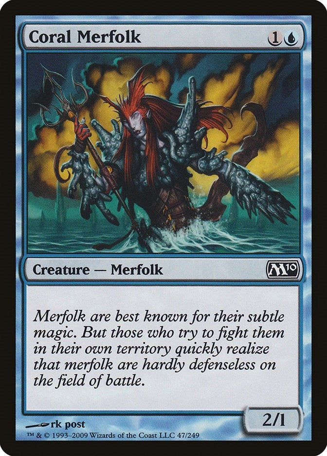 Image for Coral Merfolk (Magic 2010 (M10)) (47) - Magic: The Gathering