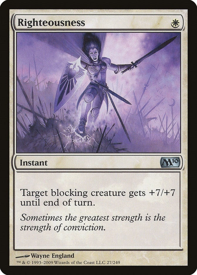 Image for Righteousness (Magic 2010 (M10)) (27) - Magic: The Gathering