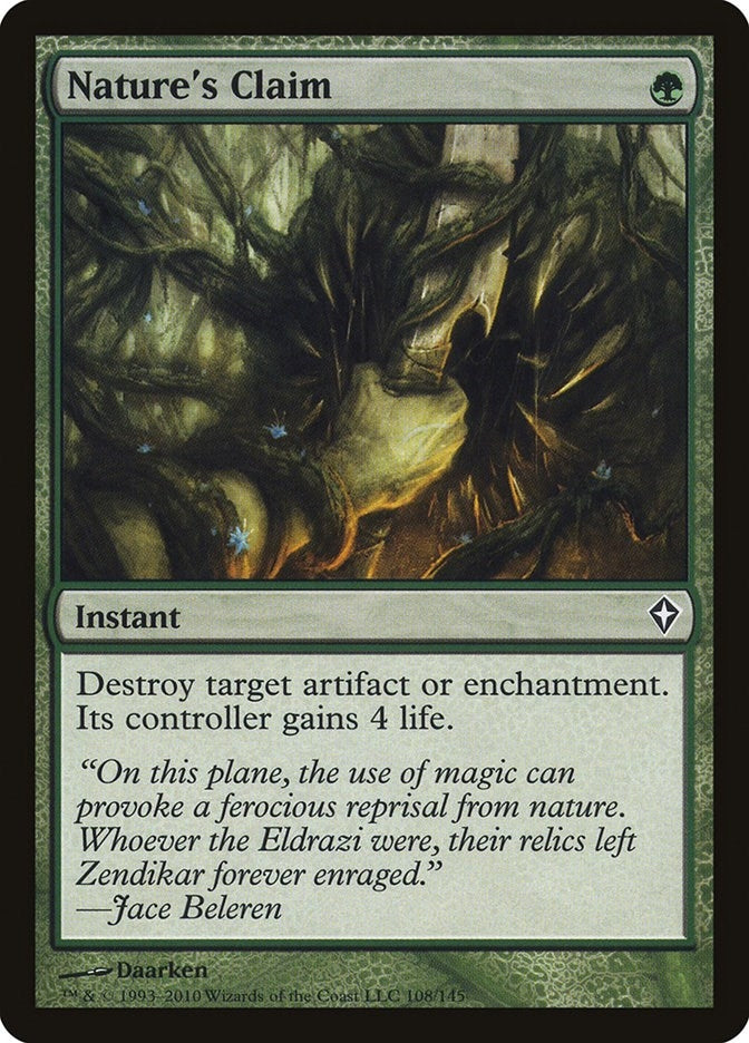 Image for Nature's Claim (Worldwake) (108) - Magic: The Gathering