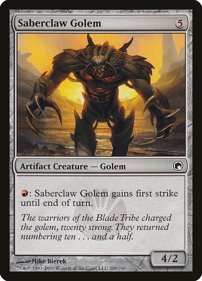 Image for Saberclaw Golem (Scars of Mirrodin) (200) - Magic: The Gathering