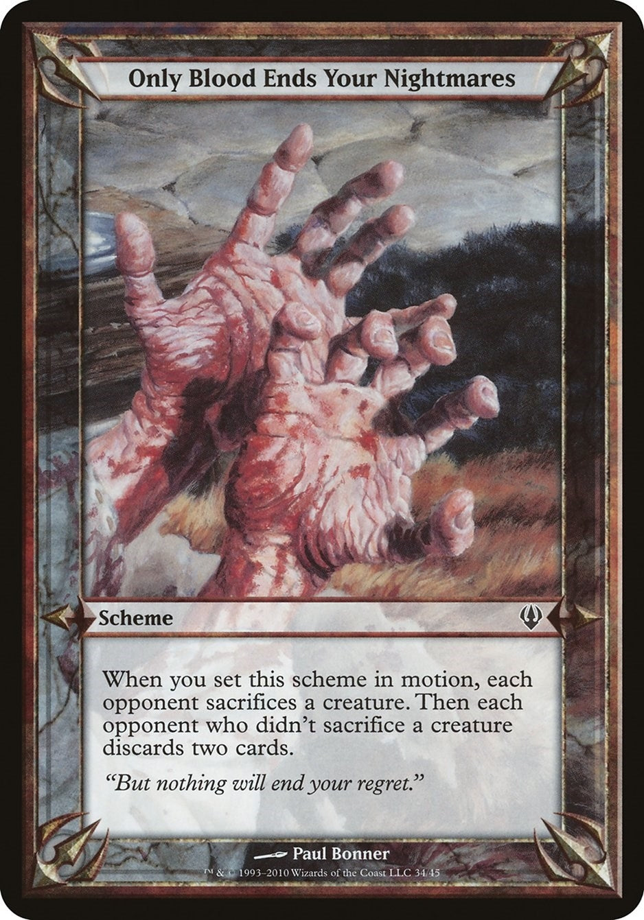 Image for Only Blood Ends Your Nightmares (Archenemy) (Oversize Cards) - Magic: The Gathering
