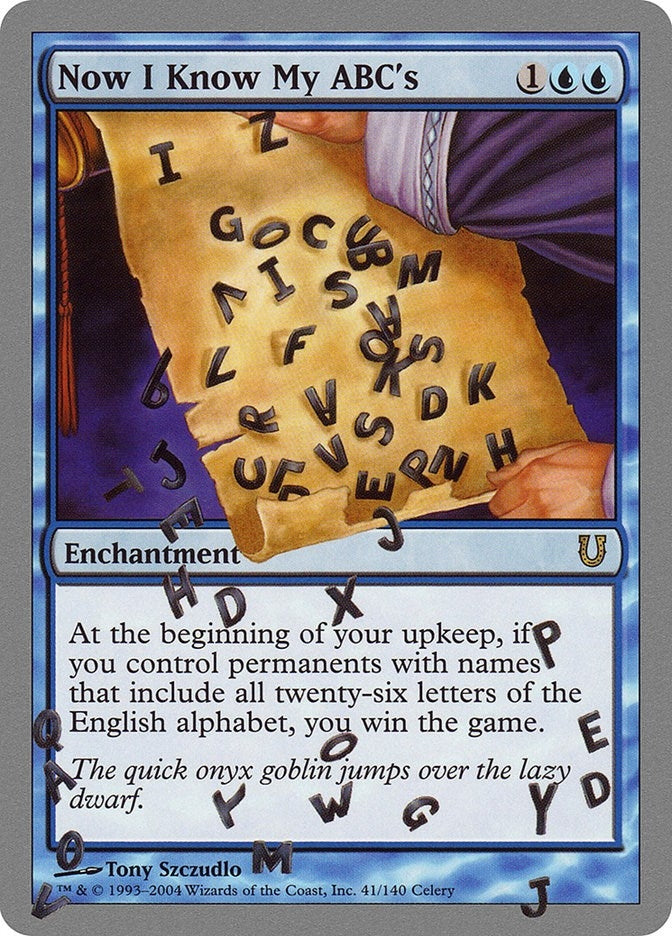 Image for Now I Know My ABC's (Unhinged) (41) - Magic: The Gathering