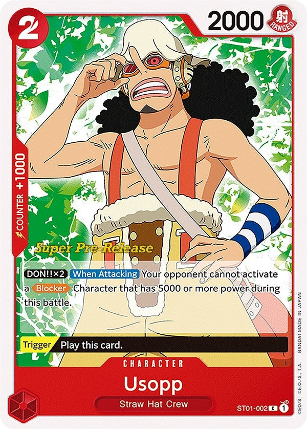 Image for Usopp (Super Pre-Release Starter Deck 1: Straw Hat Crew) (ST01-002) - One Piece Card Game