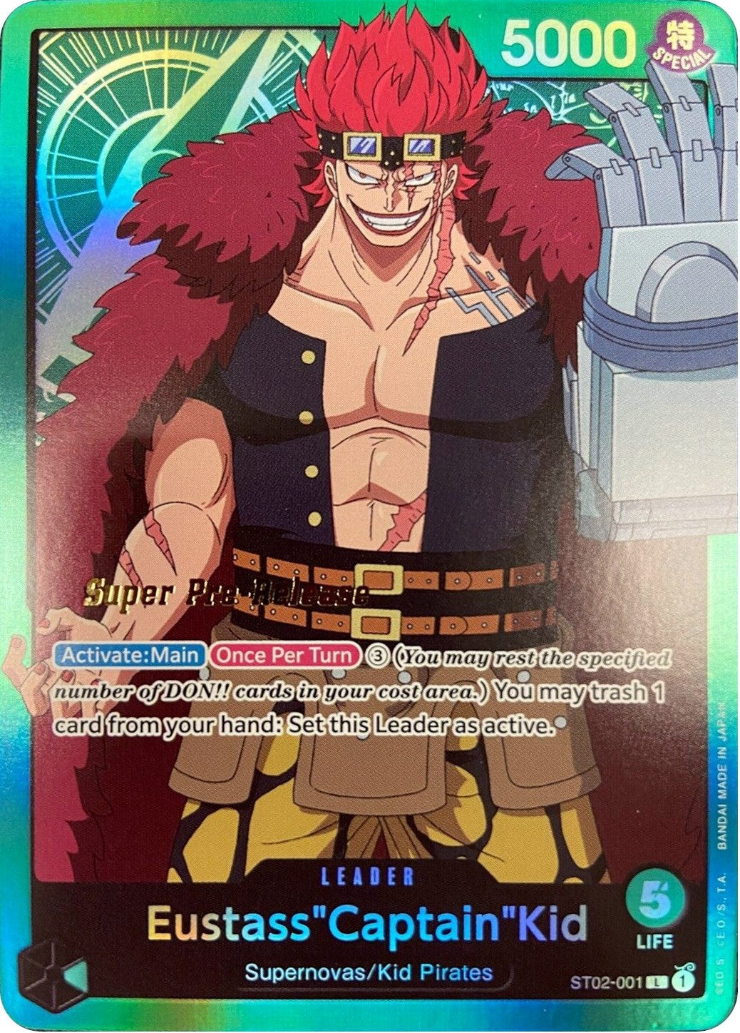 Image for Eustass"Captain"Kid (001) (Super Pre-Release Starter Deck 2: Worst Generation) (ST02-001) - One Piece Card Game