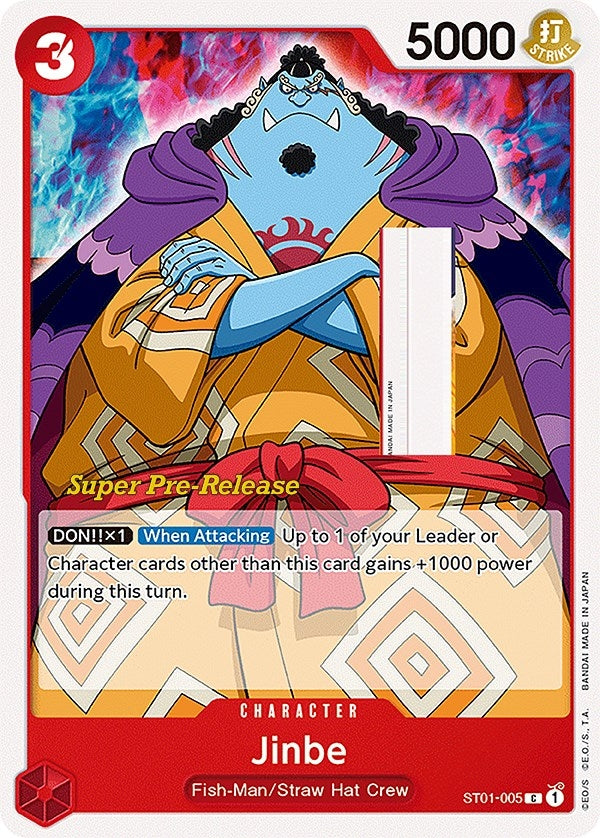 Image for Jinbe (Super Pre-Release Starter Deck 1: Straw Hat Crew) (ST01-005) - One Piece Card Game