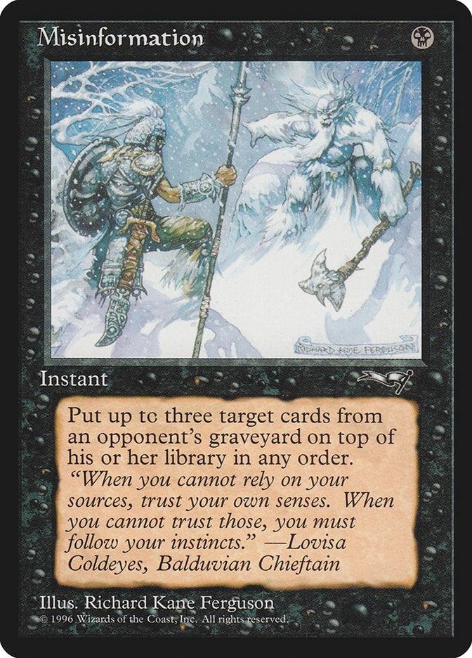 Image for Misinformation (Alliances) - Magic: The Gathering