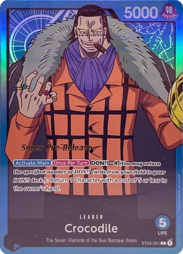 Image for Crocodile (001) (Super Pre-Release Starter Deck 3: The Seven Warlords of the Sea) (ST03-001) - One Piece Card Game