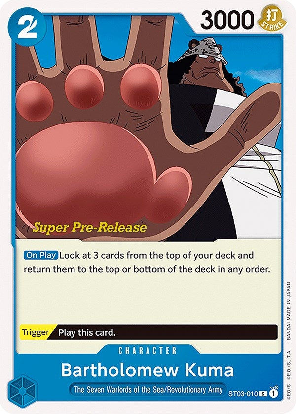 Image for Bartholomew Kuma (Super Pre-Release Starter Deck 3: The Seven Warlords of the Sea) (ST03-010) - One Piece Card Game
