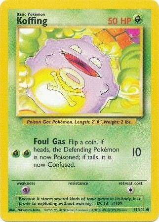 Image for Koffing (Base Set) (051/102) - Pokemon