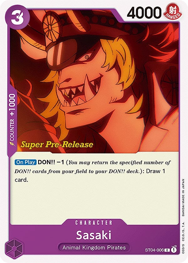 Image for Sasaki (Super Pre-Release Starter Deck 4: Animal Kingdom Pirates) (ST04-006) - One Piece Card Game