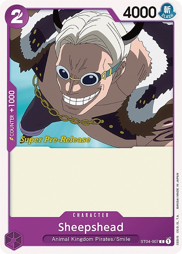 Image for Sheepshead (Super Pre-Release Starter Deck 4: Animal Kingdom Pirates) (ST04-007) - One Piece Card Game