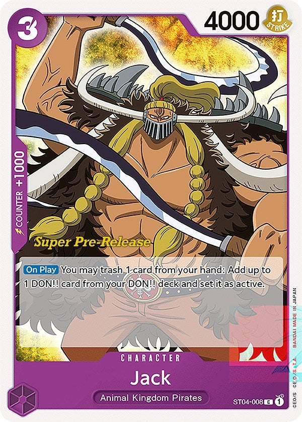 Image for Jack (Super Pre-Release Starter Deck 4: Animal Kingdom Pirates) (ST04-008) - One Piece Card Game