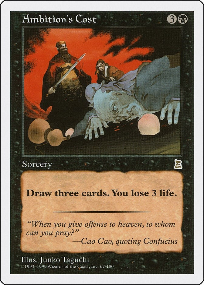 Image for Ambition's Cost (Portal Three Kingdoms) (67) - Magic: The Gathering
