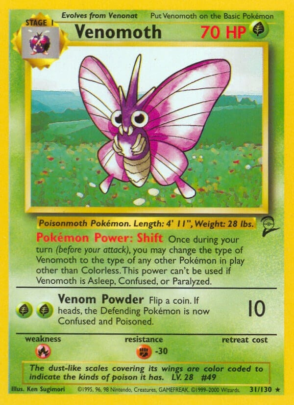 Image for Venomoth (Base Set 2) (031/130) - Pokemon
