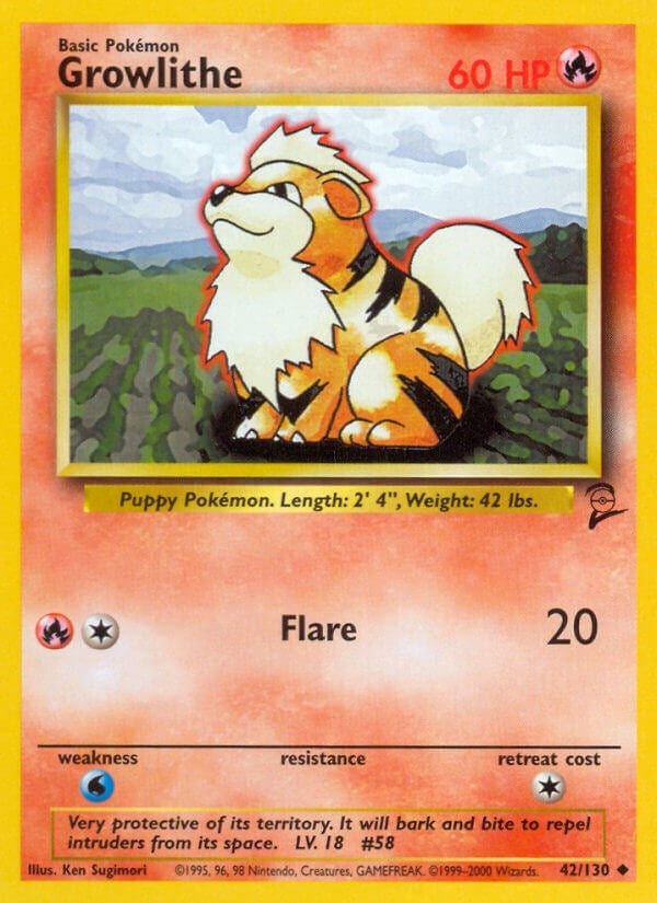 Image for Growlithe (Base Set 2) (042/130) - Pokemon