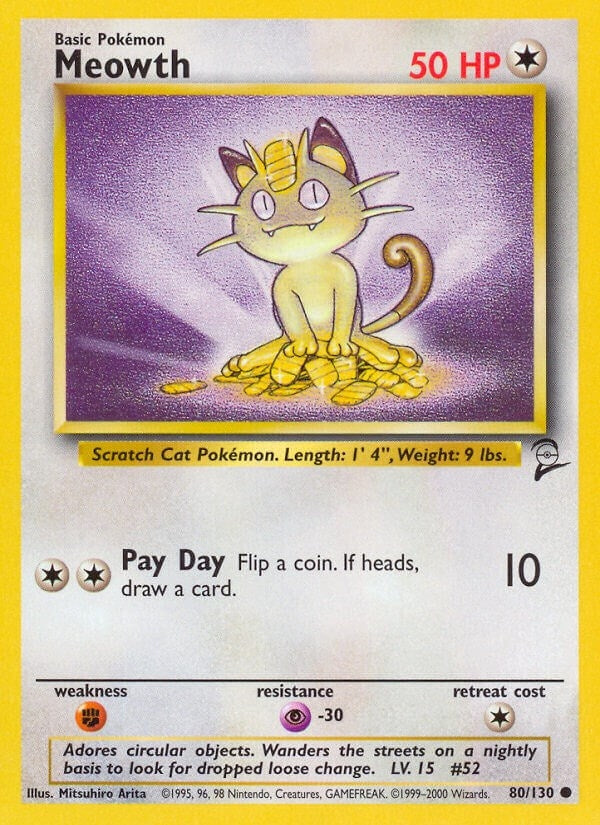 Image for Meowth (Base Set 2) (080/130) - Pokemon