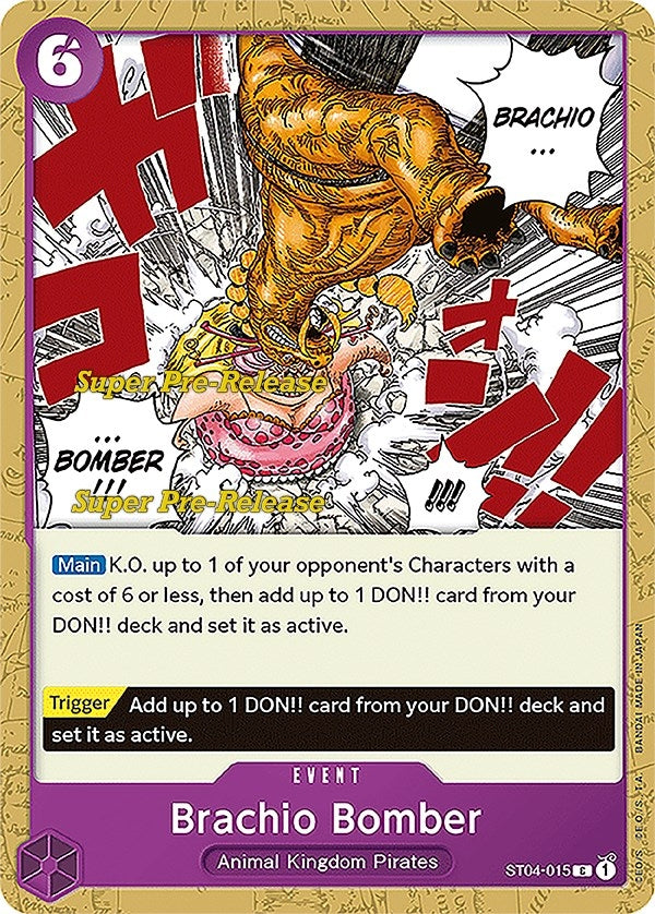 Image for Brachio Bomber (Super Pre-Release Starter Deck 4: Animal Kingdom Pirates) (ST04-015) - One Piece Card Game